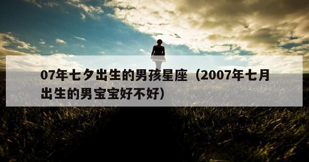 07年七夕出生的男孩星座（2007年七月出生的男宝宝好不好）