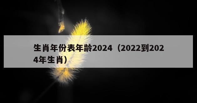 生肖年份表年龄2024（2022到2024年生肖）