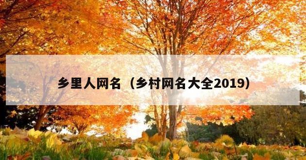 乡里人网名（乡村网名大全2019）